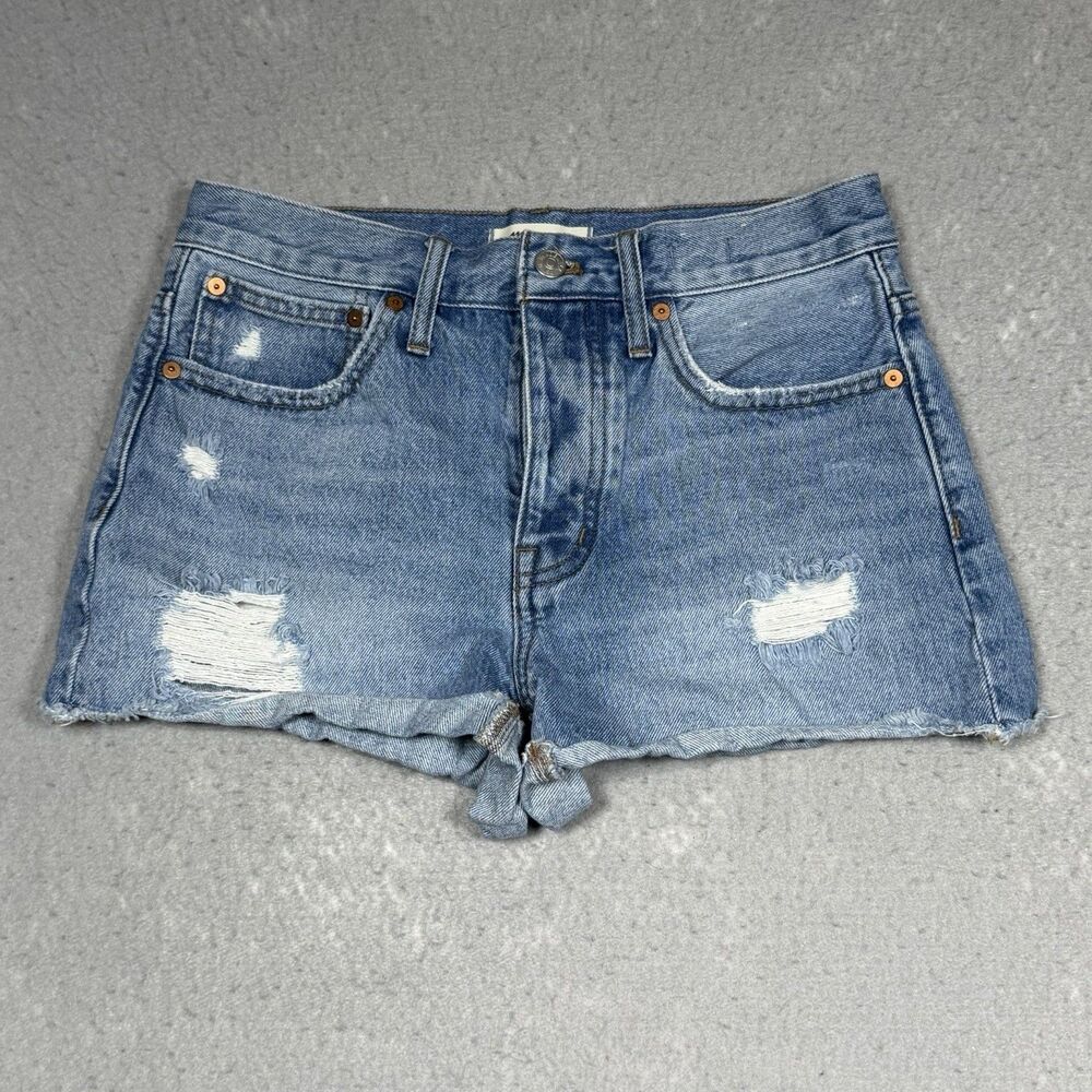 Madewell Relaxed Denim Jean Short Women’s Size 24 Medium Wash Cutoffs Pockets